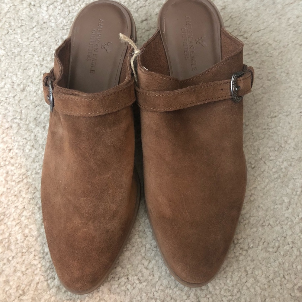 Brown slip ons